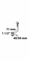 Odtoková a přepadová armatura pro vanu Kirchhoff 47,8 mm (1 1/2") x 50 mm bílá
