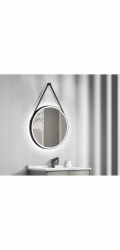 Zrcadlo DSK LED s černým osvětlením Vince O 60 cm černé