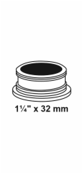 Kirchhoff závitový vsuvka pro sifonový vývod 32 mm (1 1/4") x 32 mm, černá