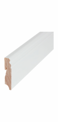 Döllken Profiles Masivní dřevěná soklová lišta, bílá, 80 mm x 18 mm, délka 2400 mm