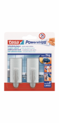 Tesa Samolepicí háčky , matný chrom, čtvercové, 2 kusy se 4 velkými proužky Powerstrips
