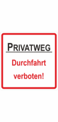 Sonstige Výstražná a informační cedule "Soukromá silnice - Pouze průjezd..." 10 cm x 10 cm Tvrdé PVC