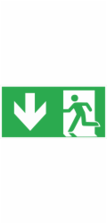 Sonstige Výstražná a informační cedule „Úniková cesta šipkou dolů“. 30 cm x 15 cm PST