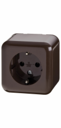 Sonstige Jednoduchá zásuvka na omítku, hnědá