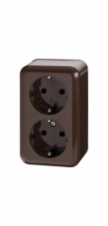 Sonstige Dvojitá zásuvka na omítku, hnědá
