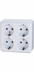 Sonstige Naomítková čtyřcestná zásuvka, bílá