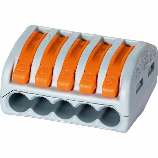 Wago Páková svorkovnice , 5pólová, 10 kusů, šedá