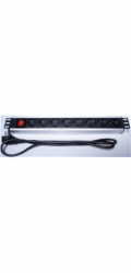 PremiumCord 19" PDU, 1.5U, 8x230V, 2m kabel Euro, vypínač