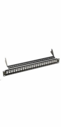 19" modulární neosazený patch panel Solarix 24 portů černý 1U SX24M-0-STP-BK-UNI