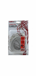 Patchcord s logem, UTP, Cat.5e, RJ45 M/5m, nestíněný, šedý