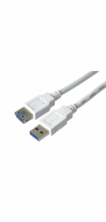 PremiumCord Prodlužovací kabel USB 3.0 Super-speed 5Gbps A-A, MF, 9pin, 2m bílá