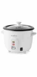 NEDIS rýžovar/ spotřeba 300 W/ objem 0,6 L/ nepřilnavý povrchy/ vyjímatelná miska/ automatické vypnutí/ bílý