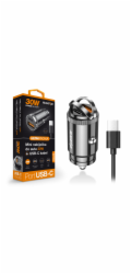 Aligator mini nabíječka do auta Power Delivery 30W, USB-C + USB-A, USB-C/USB-C kabel