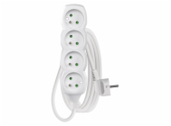 Prodlužovací kabel 3 m / 4 zásuvky / bílý / PVC / 1,5 mm2