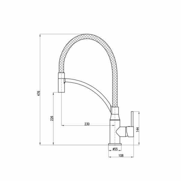Kuchyňská baterie Domoletti Seina DSE914.5 černá/chrom
