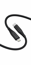 Swissten datový kabel soft silicone usb-c / lightning 1,5 m 60w černý