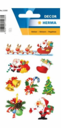 Herma Vánoční samolepky s motivem Santa Clause. 3 archy po 10 samolepkách 15080.