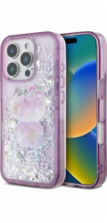 Hello Kitty Hello Kitty HKHCP16LL50PPU Pevný kryt s tekutými třpytkami k iPhone 16 Pro 6.3 fialový/fialový - oslava 50. výročí