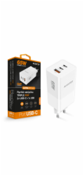 Aligator nabíječka PD65W, 2USB-C, 1xUSB-A, bílá