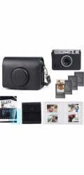 LoveInstant Sada 5v1 pouzdro + sklo + album 64x + fotopouzdro + rámečky pro Fuji Instax Mini Evo / černá