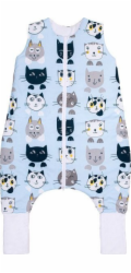 PULP BAMBOO Dětský spací pytel s nohami 2 TOG - Blue Cats - od 2l do 4l