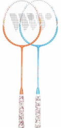 WISH Sada badmintonových raket ALUMTEC 55K modrá+oranžová + 3dílná raketa WISH universal