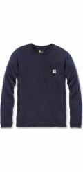 Carhartt Pracovní tričko Carhartt WK126 s kapsou a dlouhým rukávem v námořnické barvě