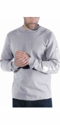 Carhartt Tričko s dlouhým rukávem s logem Carhartt, šedé