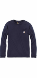 Carhartt Pracovní tričko Carhartt WK126 s kapsou a dlouhým rukávem v námořnické barvě