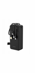 Dudao Powerbanka K11 Max 30000mAh s integrovanými kabely, černá