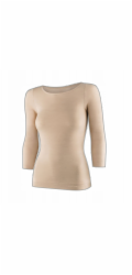 Brubeck LS1628W Dámské tričko COMFORT MERINO s 3/4 rukávy, béžové, velikost L