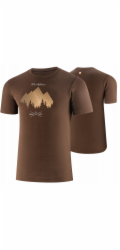 Brubeck SS1265M Pánské tričko s krátkým rukávem OUTDOOR WOOL PRO hnědé XXL - MOUNTAINS 11