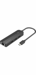Vention USB HUB Hub USB-C na 3x USB 2.0, RJ45, Micro-B Vention TGOBB 0,15 m černý