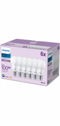 Signify Philips LED klasická žárovka 100W E27 tmavě bílá 1521lm matná 6 ks