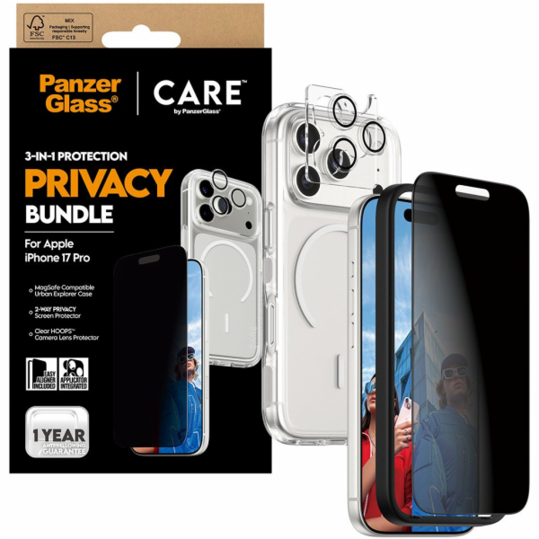 PanzerGlass CARE by Flagship Privacy 3-v-1 pouzdro + souk...