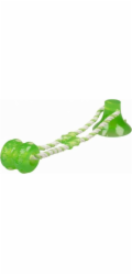 Duvo+ Duvo+ Gumová hračka pro psy s přísavkou + provaz zelená