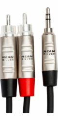 Hosa Kabel Jack 3,5 mm - RCA (Cinch) x2 3,05 m stříbrný (HMR-010Y)