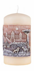 Donau Home Svíčka Sloupová cesta Africká, 80x150mm, krémová
