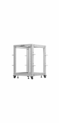 Lanberg Otevřený rack 19 palců 15U 600x600-1100 nastavitelný šedý