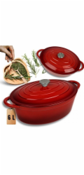 Atusa smaltovaná litinová pánev na pečení 6 l červená