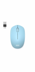 PORT CONNECT bezdrátová myš USB-A/USB-C, azurová