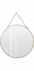 Home Styling Collection Kolekce bytového stylingu Kulaté zrcadlo s řetízkem a zlatým kovovým rámem
