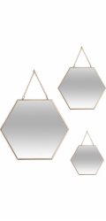 ATMOSPHERA Sada 3 šestihranných zrcadel Gold