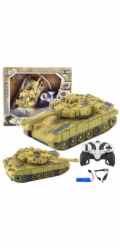 LeanToys Vojenský tank T90, dálkově ovládané RC světla, zvuky, písek 1:18