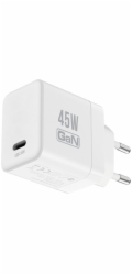 Crong Ultra Compact GaN - USB-C 45W PD 3.0 nástěnná nabíječka s PPS (bílá)