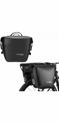 RockBros Voděodolná brašna na kolo AS-003-1BK s ramenním popruhem, montáž vpředu/vzadu, 10-14l - černá