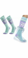 RockBros Lyžařské ponožky Qunature 037201 velikost 37-42 (S/M) - fialovo-zelené