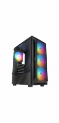 SilentiumPC Počítačová skříň Rampage SHIVA s okénkem, 4x 120mm ventilátor, duhově černá
