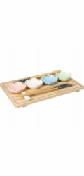 Secret de Gourmet Servírovací sada na sushi se 4 porcelánovými miskami