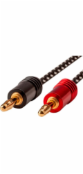 Monoprice Banánový kabel x2 - Banánový kabel x2 3m černý